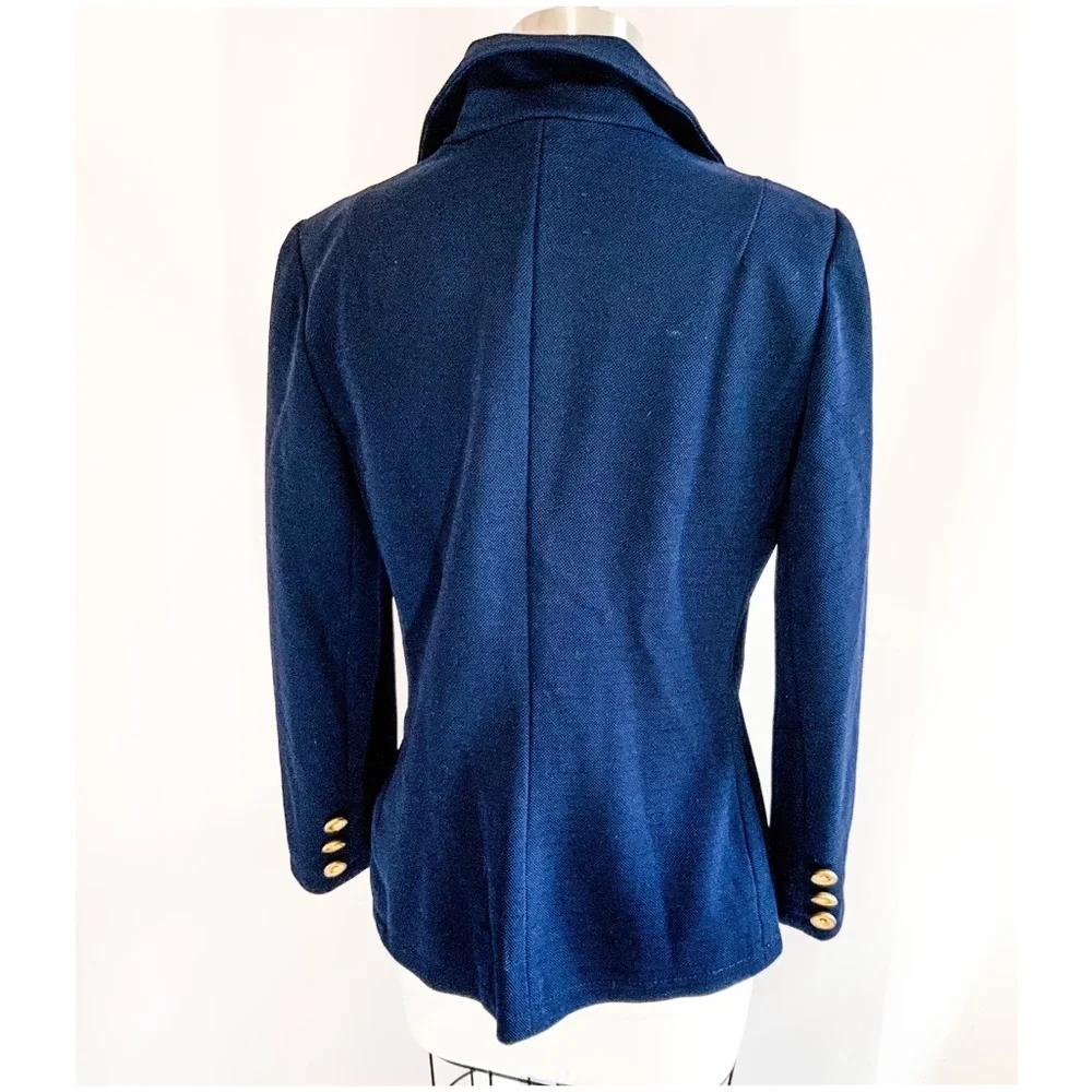 Neiman Marcus vintage 1970s double breasted navy blue blazer - Picture 5 of 7